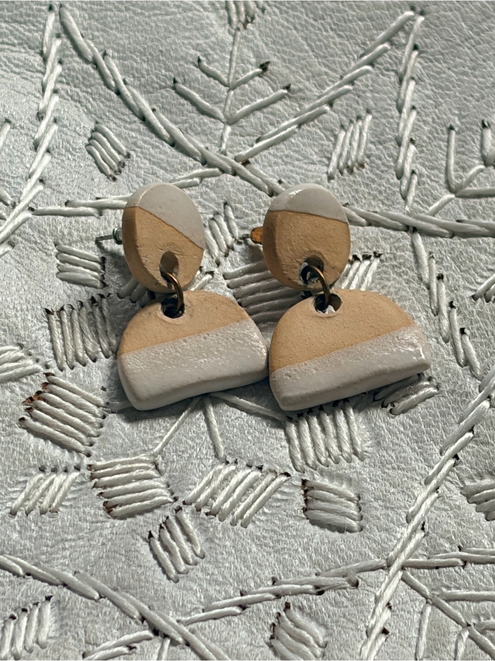 Ceramic Two-Tone Earrings